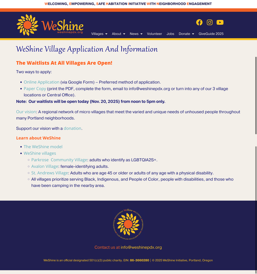 The WeShine apply to a village before the rebuild.